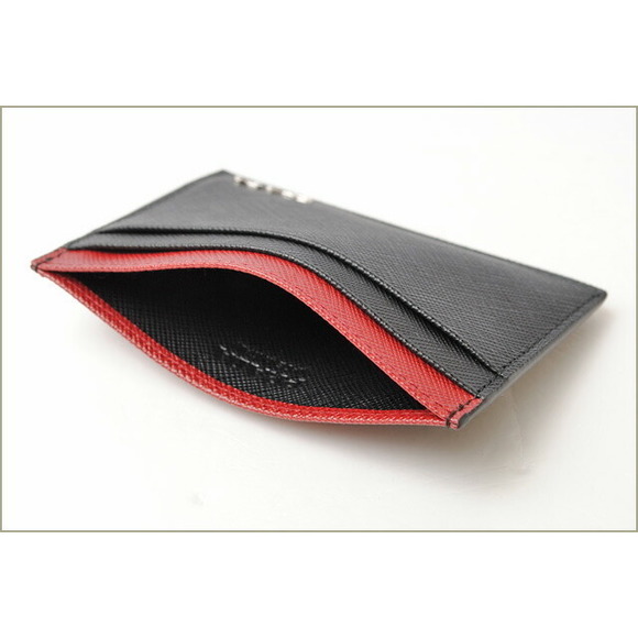 Prada Line Rubino Card Case Saffiano Nero - Picture 1 of 4